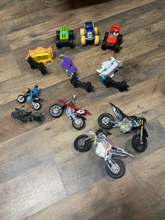 Other - Assorted Kids Toy Motorbike & Monster Truck Set - Mixed Colors